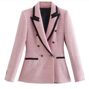 Pink and black blazer XS
